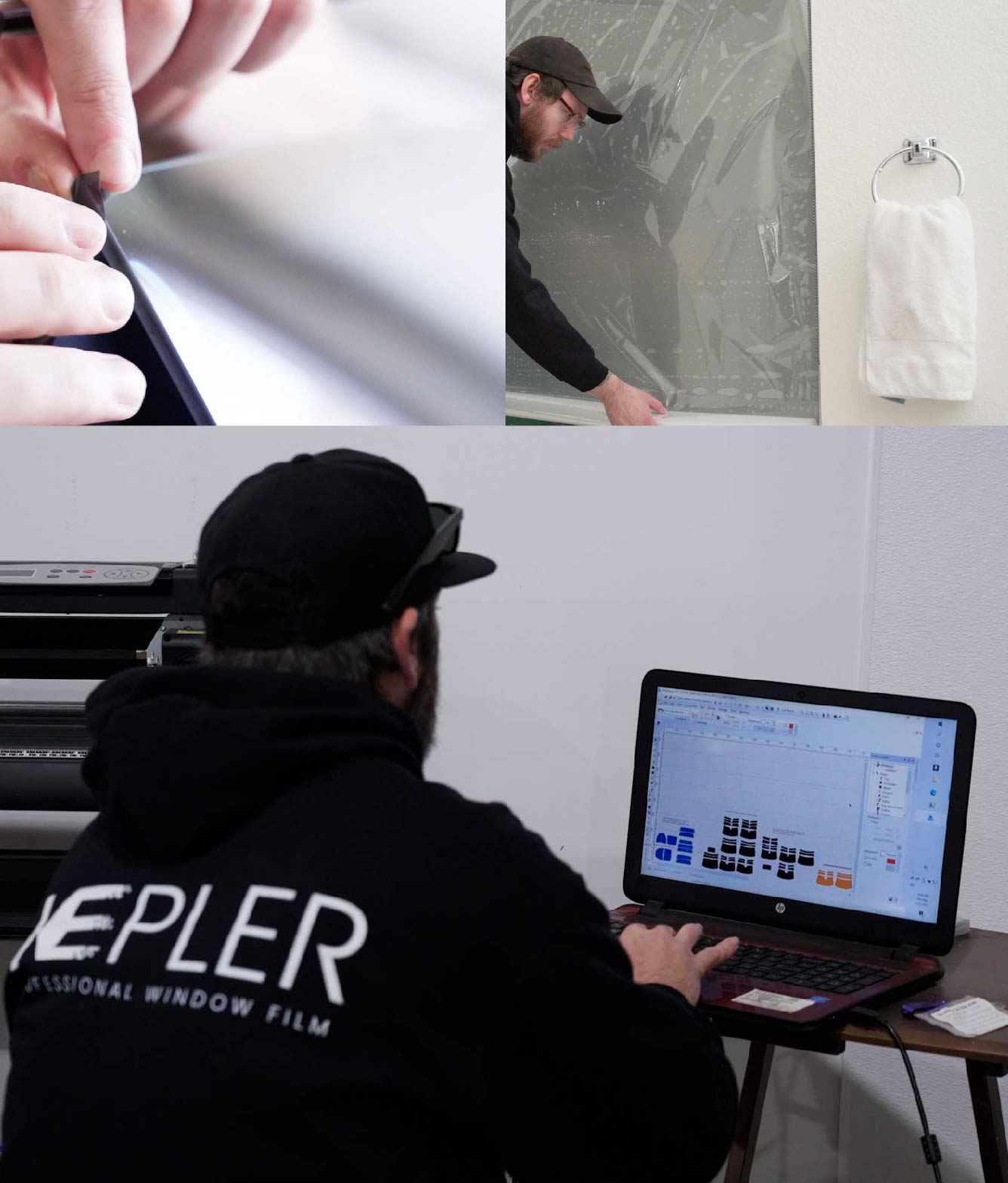 Ceramic Window Tinting Expert Cutting Film in Plainfield, Illinois
