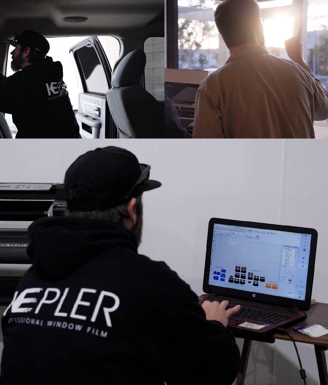 Ceramic Window Tinting Expert Cutting Film in Darien, Illinois