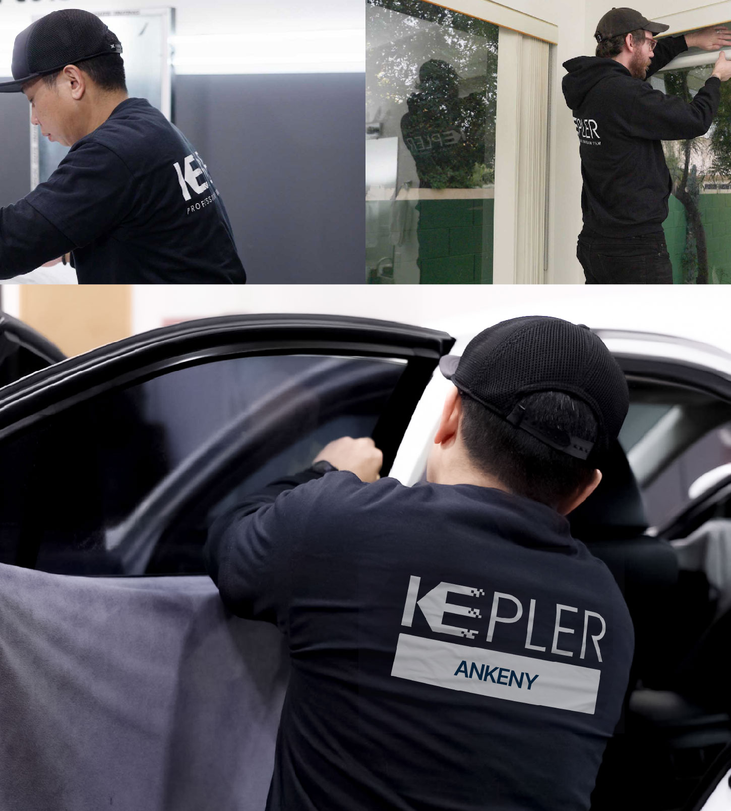 Automotive Window Tinting Expert Applying Film in Ankeny, Iowa