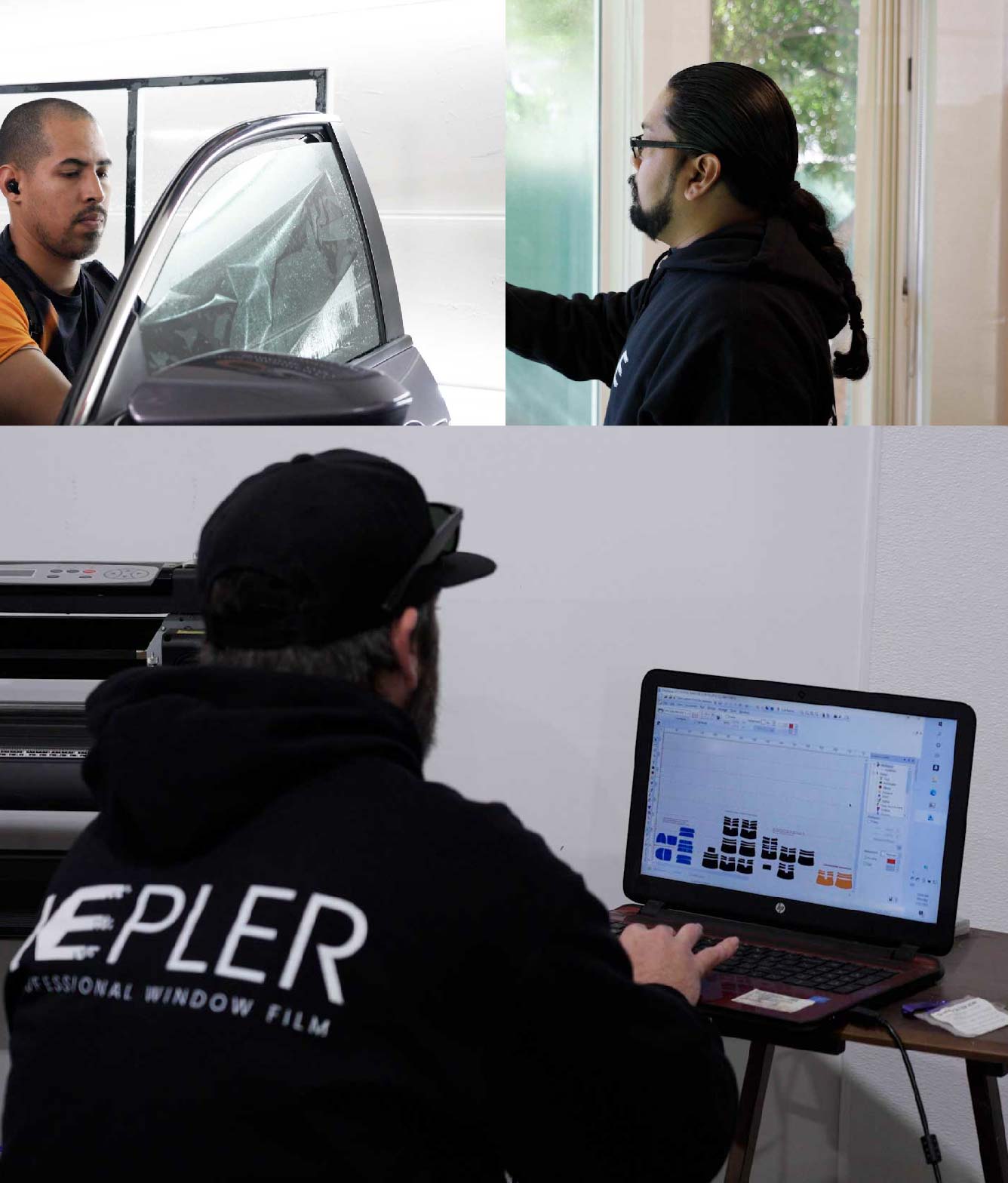 Ceramic Window Tinting Expert Cutting Film in East Peoria, Illinois