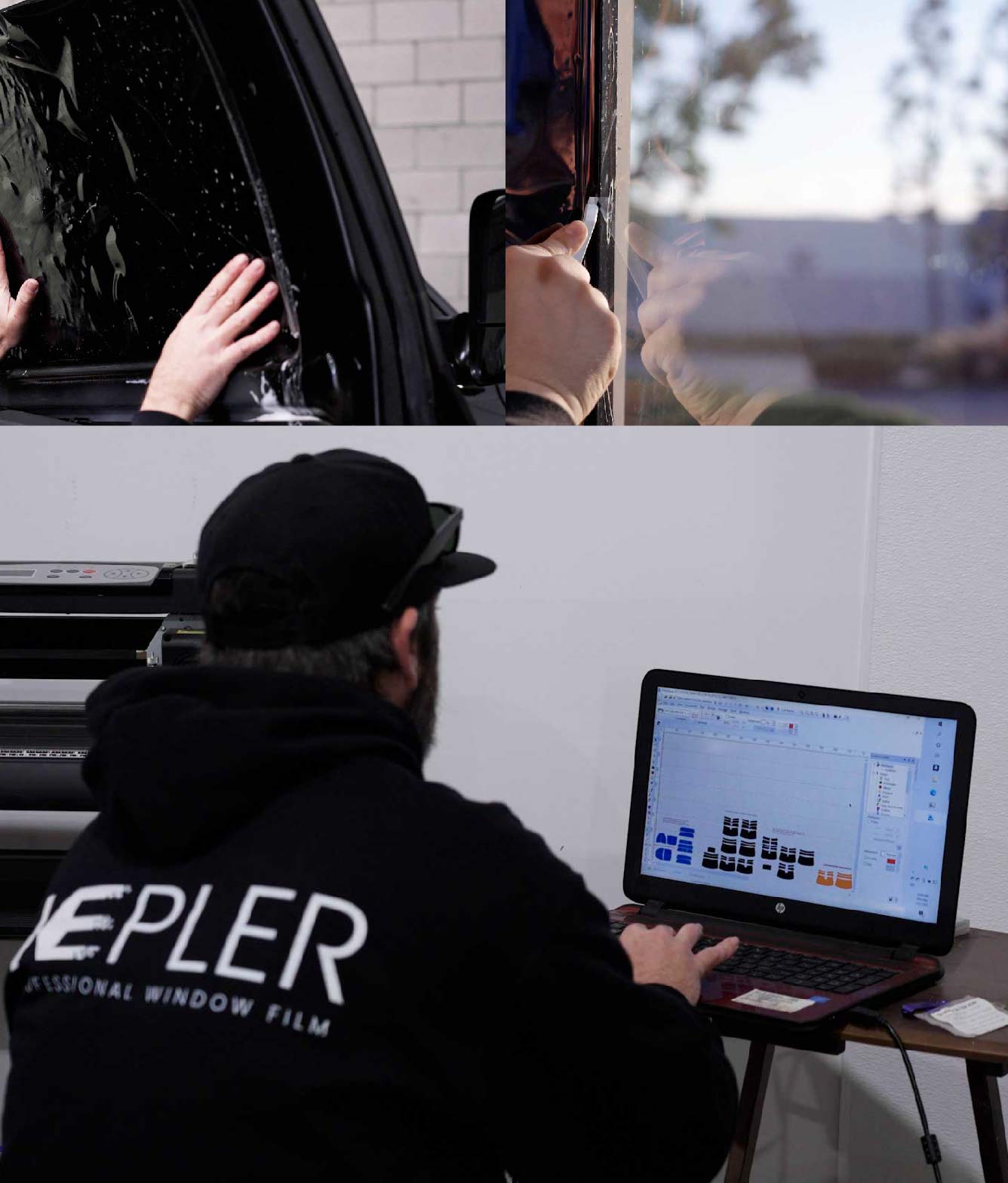 Ceramic Window Tinting Expert Cutting Film in Fairview Heights, Illinois
