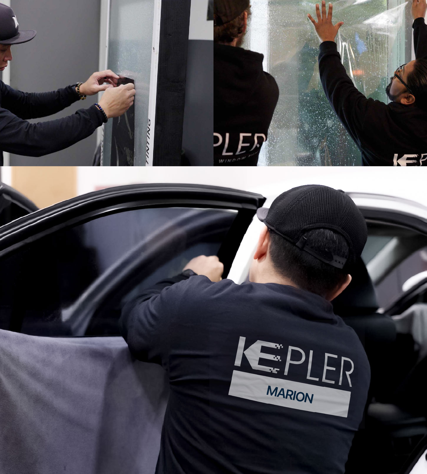 Automotive Window Tinting Expert Applying Film in Marion, Iowa