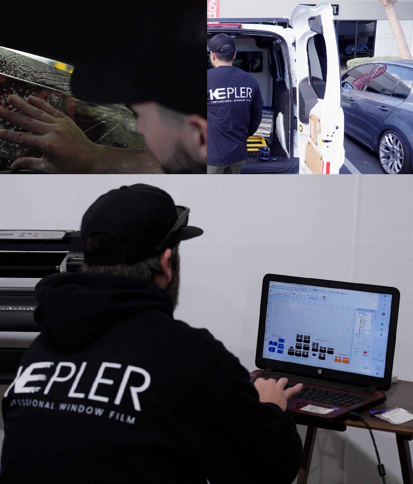 Ceramic Window Tinting Expert Cutting Film in Grandview, Missouri