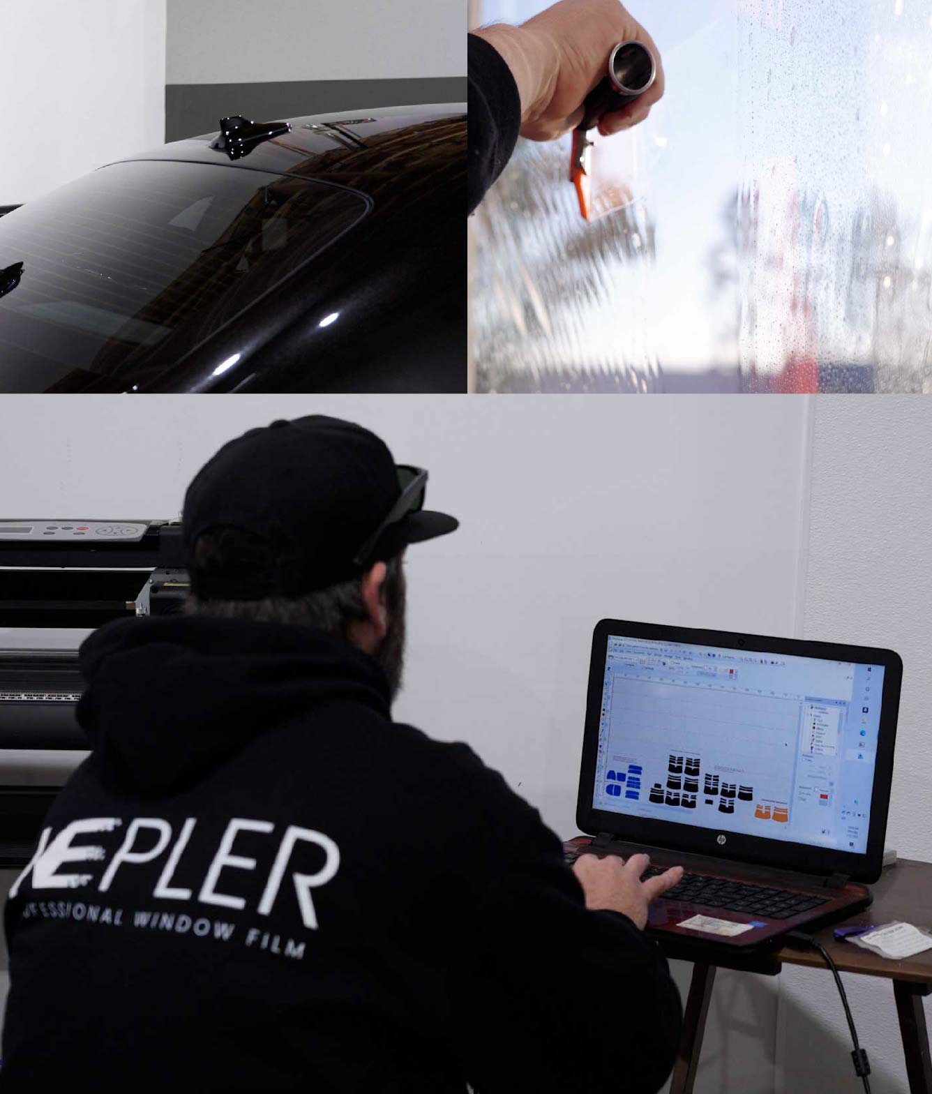 Ceramic Window Tinting Expert Cutting Film in Lawrence, Kansas