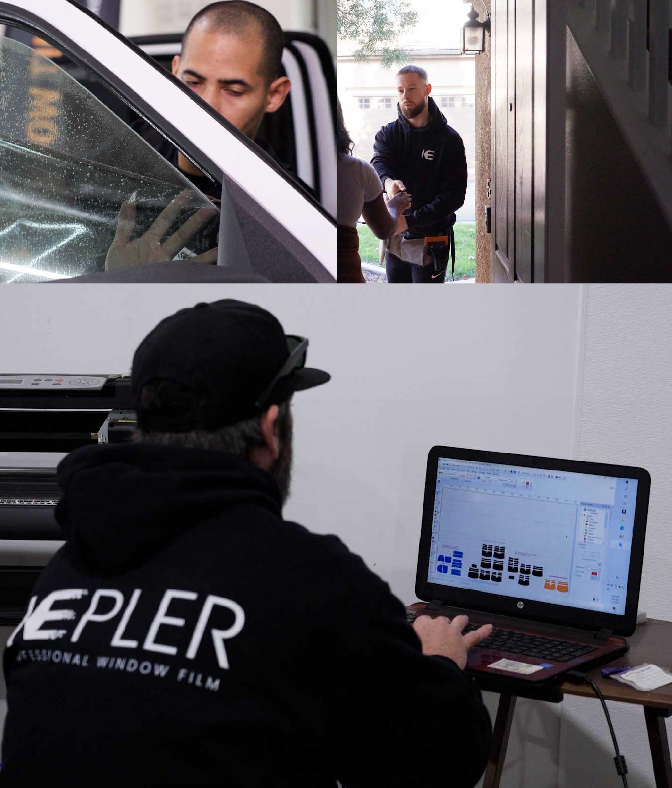 Ceramic Window Tinting Expert Cutting Film in Kansas City, Kansas