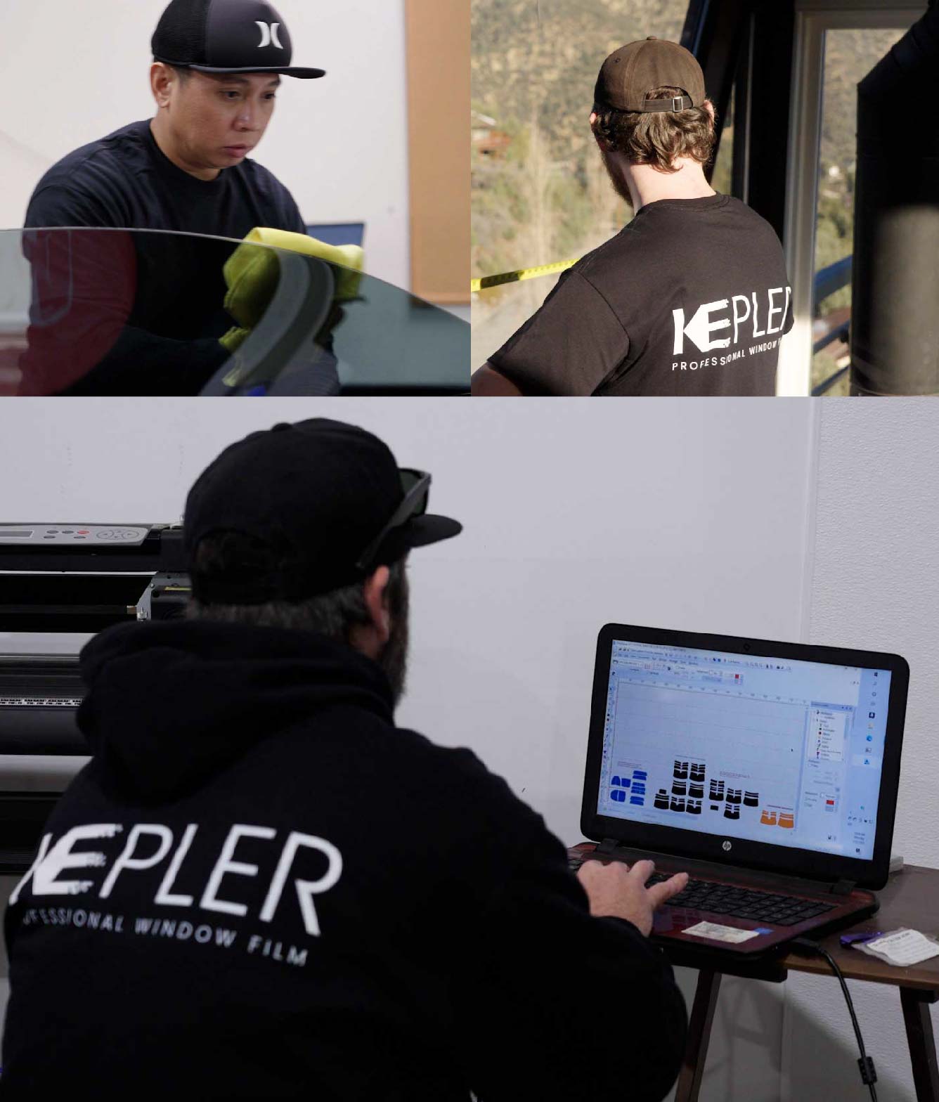 Ceramic Window Tinting Expert Cutting Film in Prairie Village, Kansas