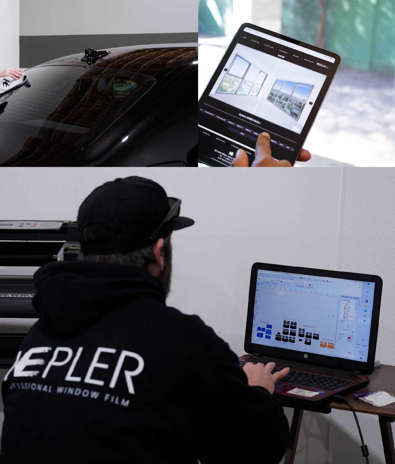 Ceramic Window Tinting Expert Cutting Film in Derby, Kansas