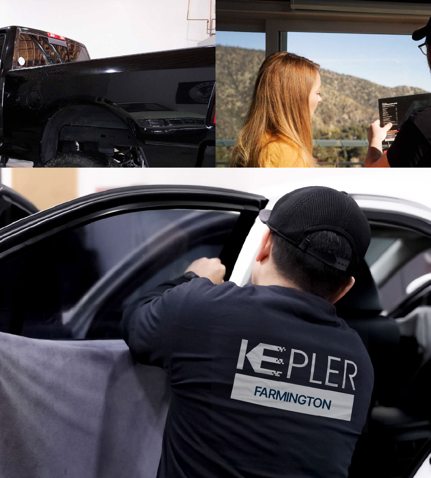 Automotive Window Tinting Expert Applying Film in Farmington, Minnesota