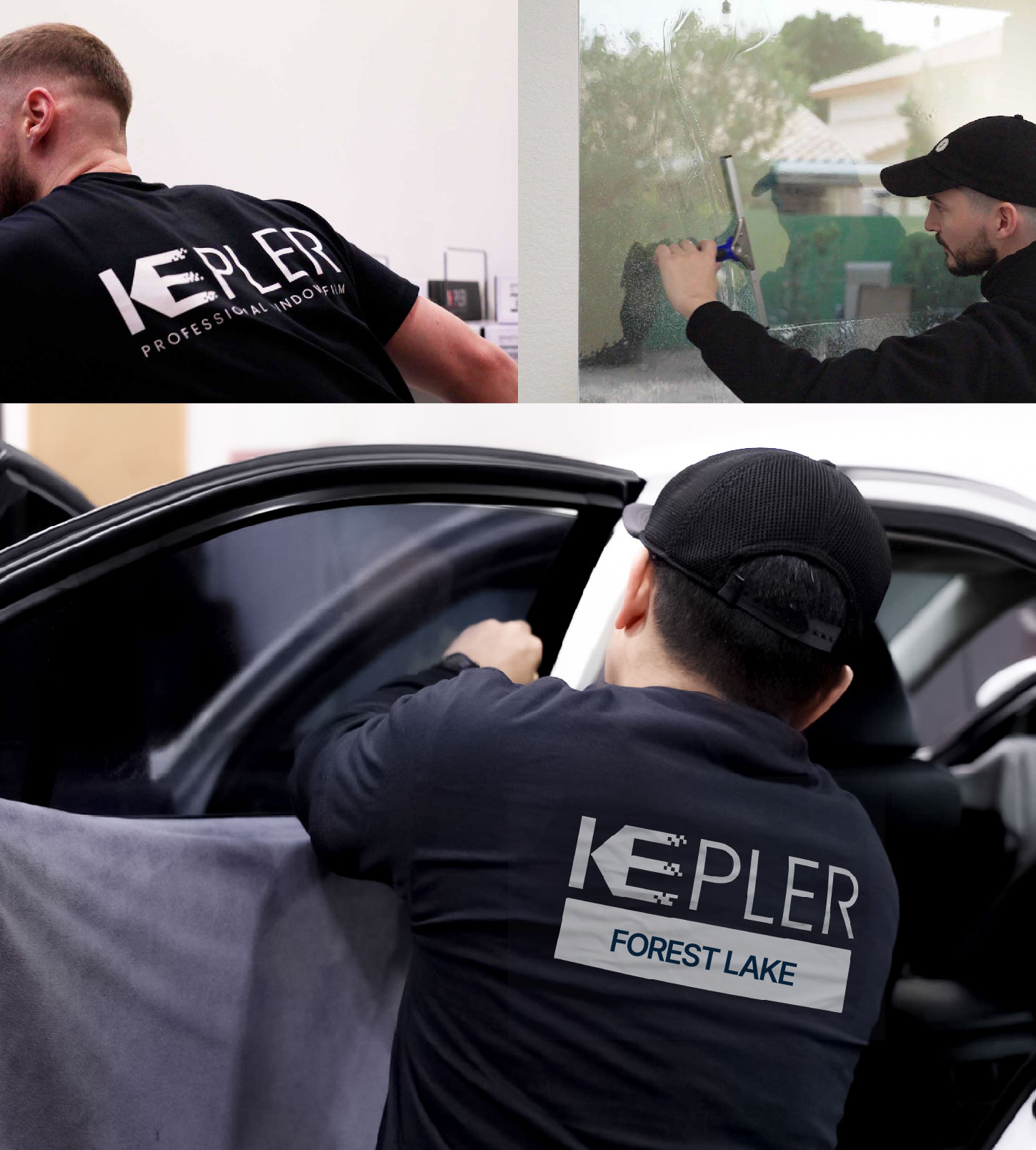 Automotive Window Tinting Expert Applying Film in Forest Lake, Minnesota