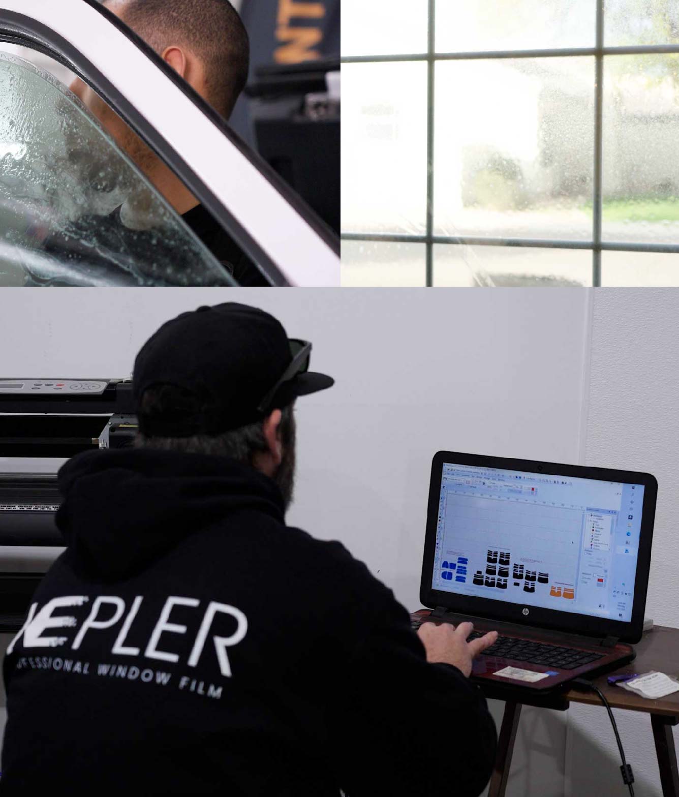 Ceramic Window Tinting Expert Cutting Film in Grand Island, Nebraska