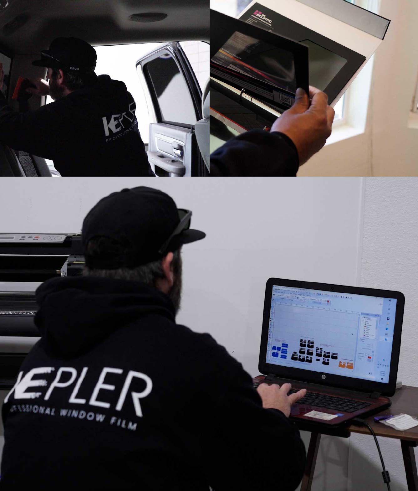 Ceramic Window Tinting Expert Cutting Film in Hammond, Louisiana