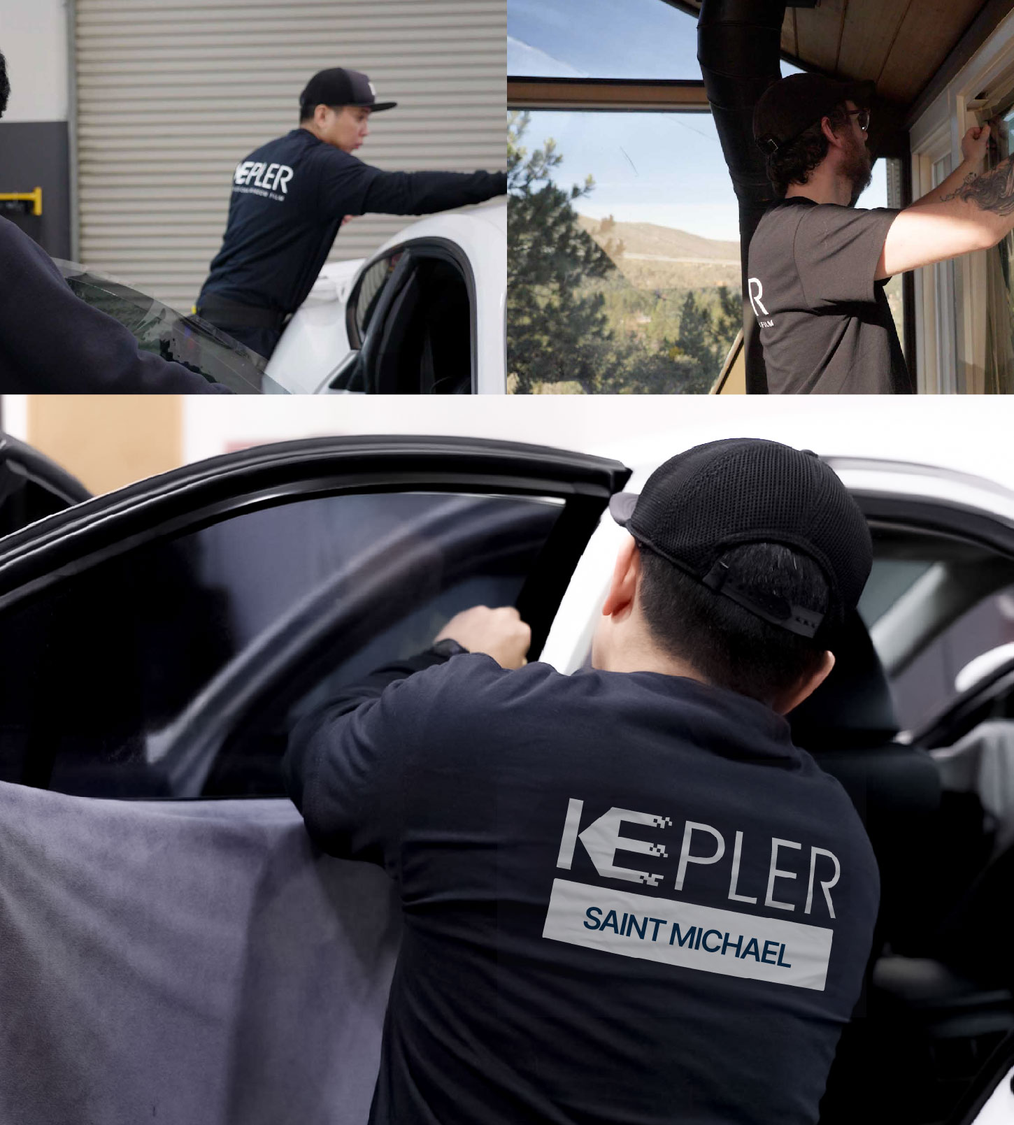 Automotive Window Tinting Expert Applying Film in Saint Michael, Minnesota