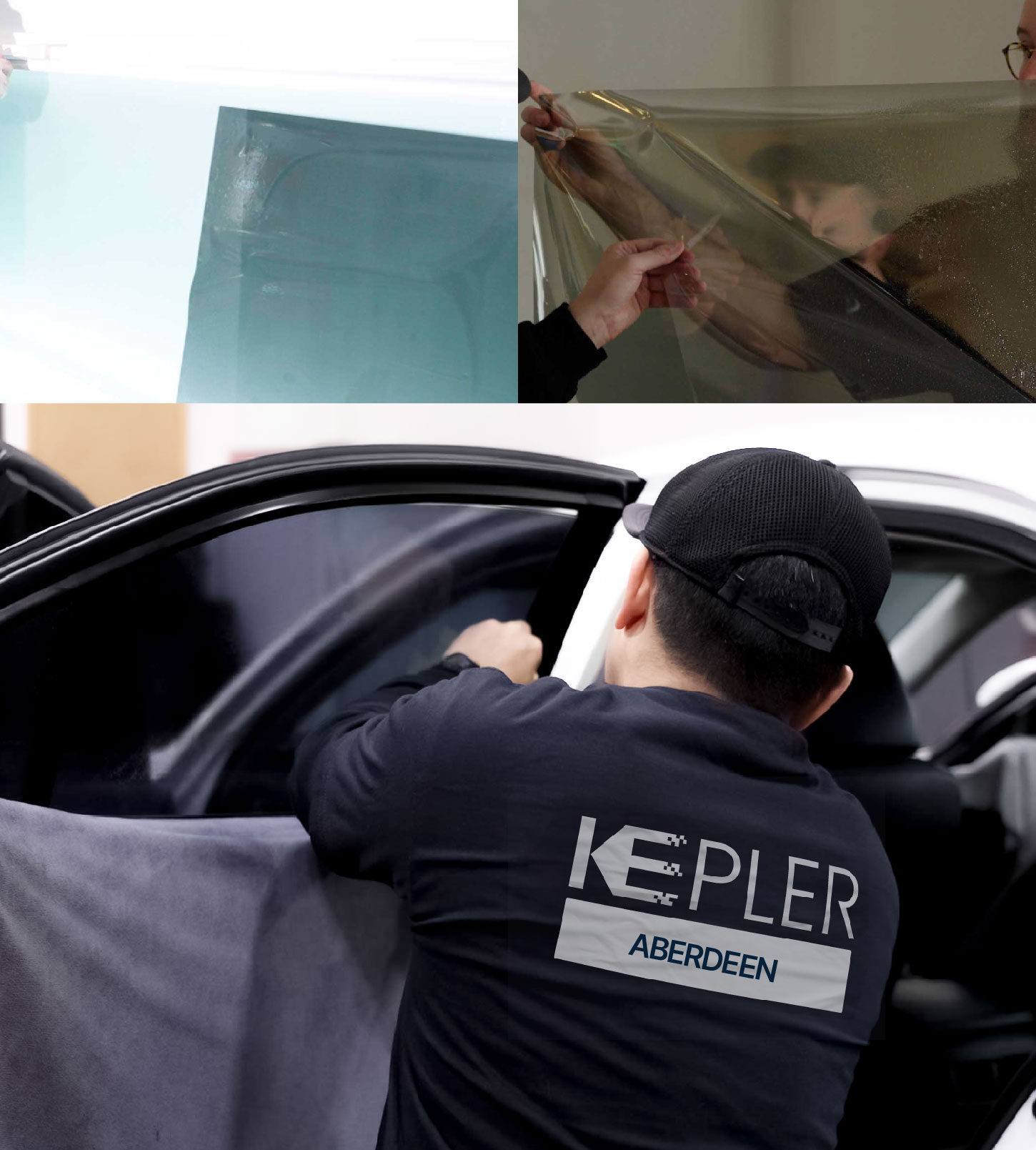 Automotive Window Tinting Expert Applying Film in Aberdeen, South Dakota