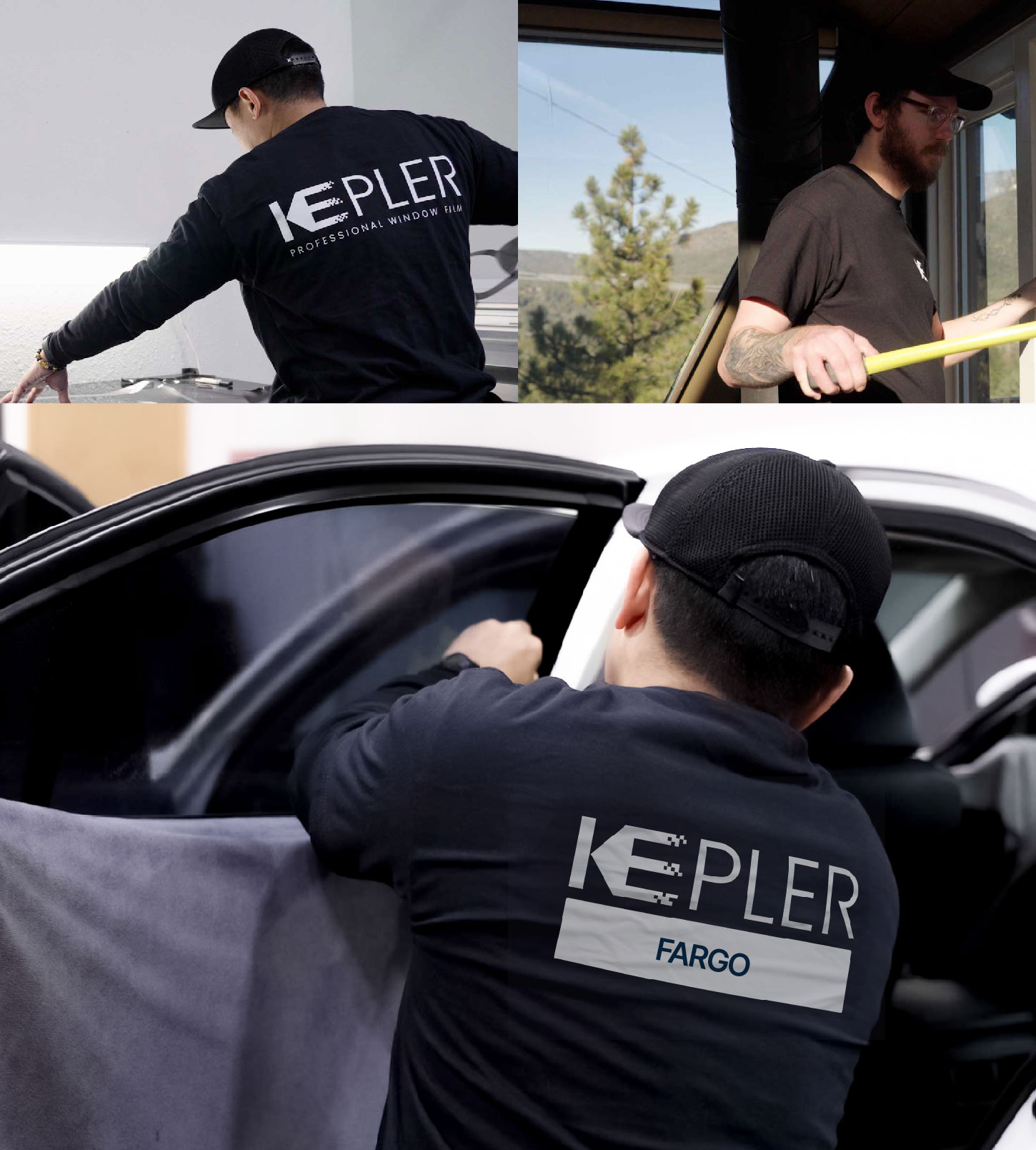 Automotive Window Tinting Expert Applying Film in Fargo, North Dakota