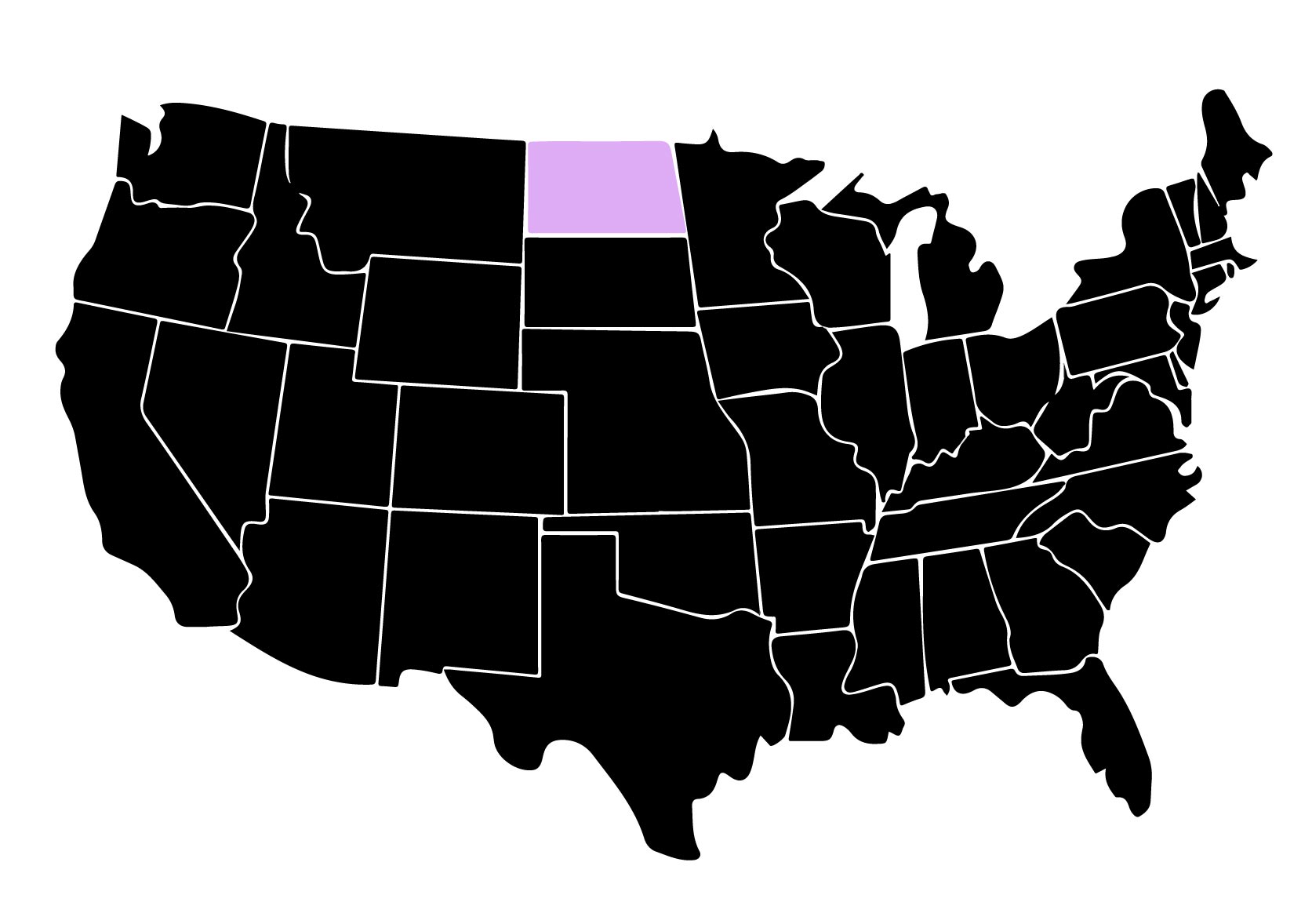 Map Showing Location of Kepler Window Tinters in Williston, North Dakota with Purple Highlight on the State