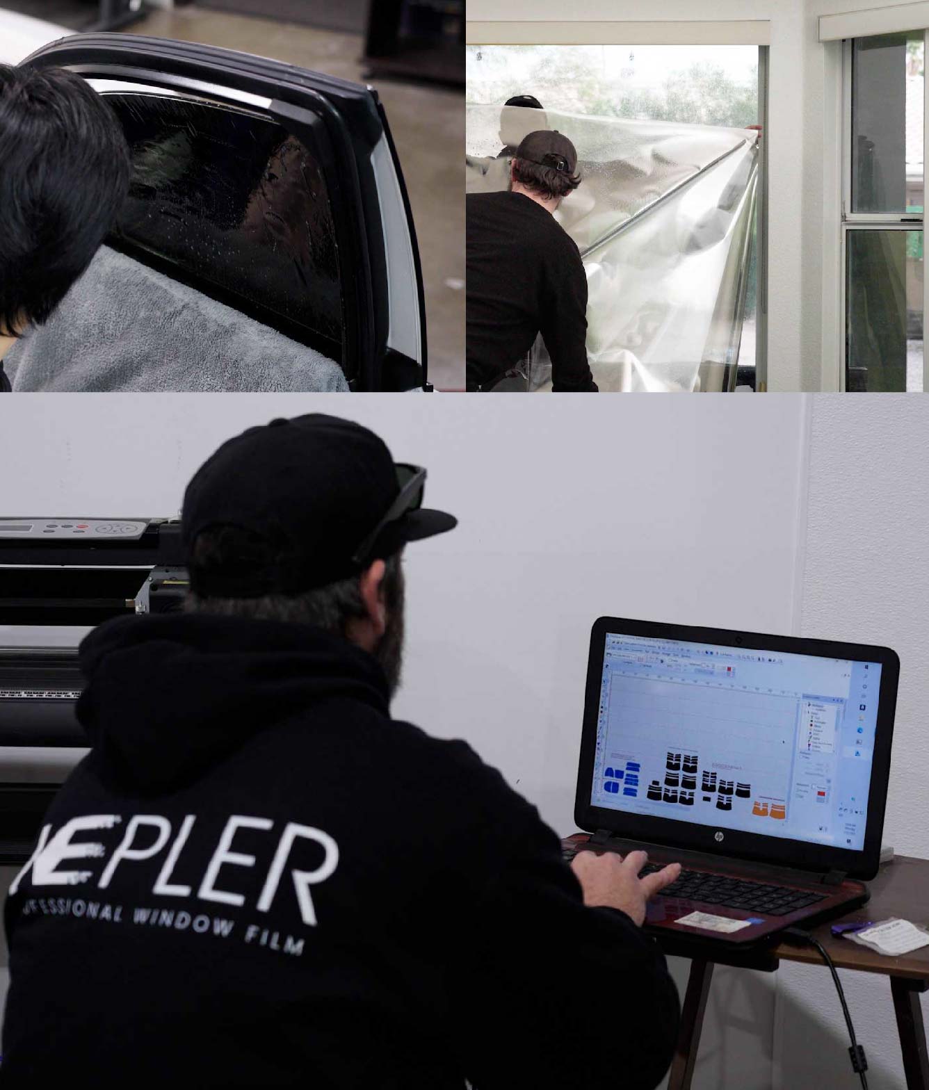 Ceramic Window Tinting Expert Cutting Film in Siloam Springs, Arkansas