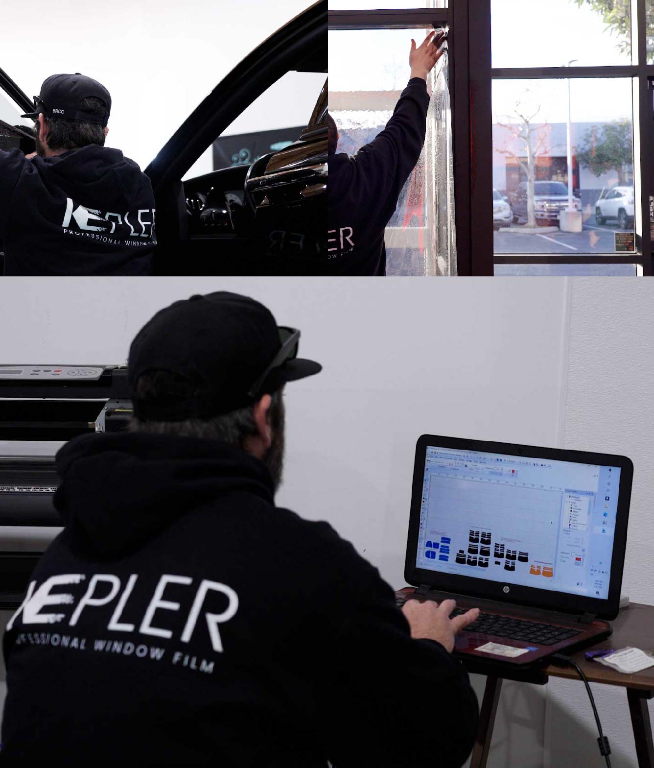 Ceramic Window Tinting Expert Cutting Film in Mustang, Oklahoma