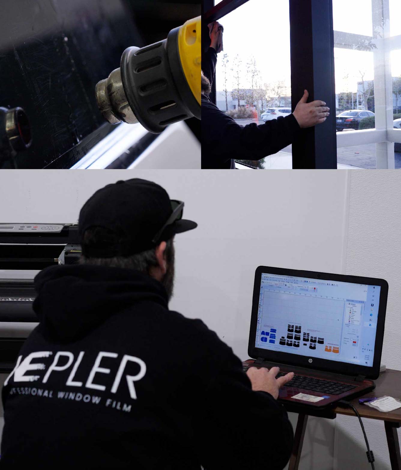 Ceramic Window Tinting Expert Cutting Film in Muskogee, Oklahoma