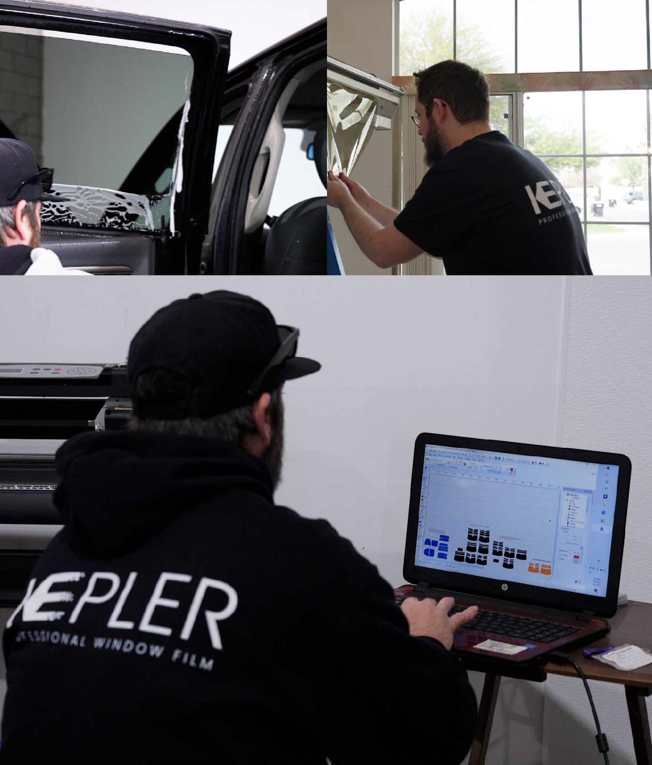 Ceramic Window Tinting Expert Cutting Film in Tahlequah, Oklahoma