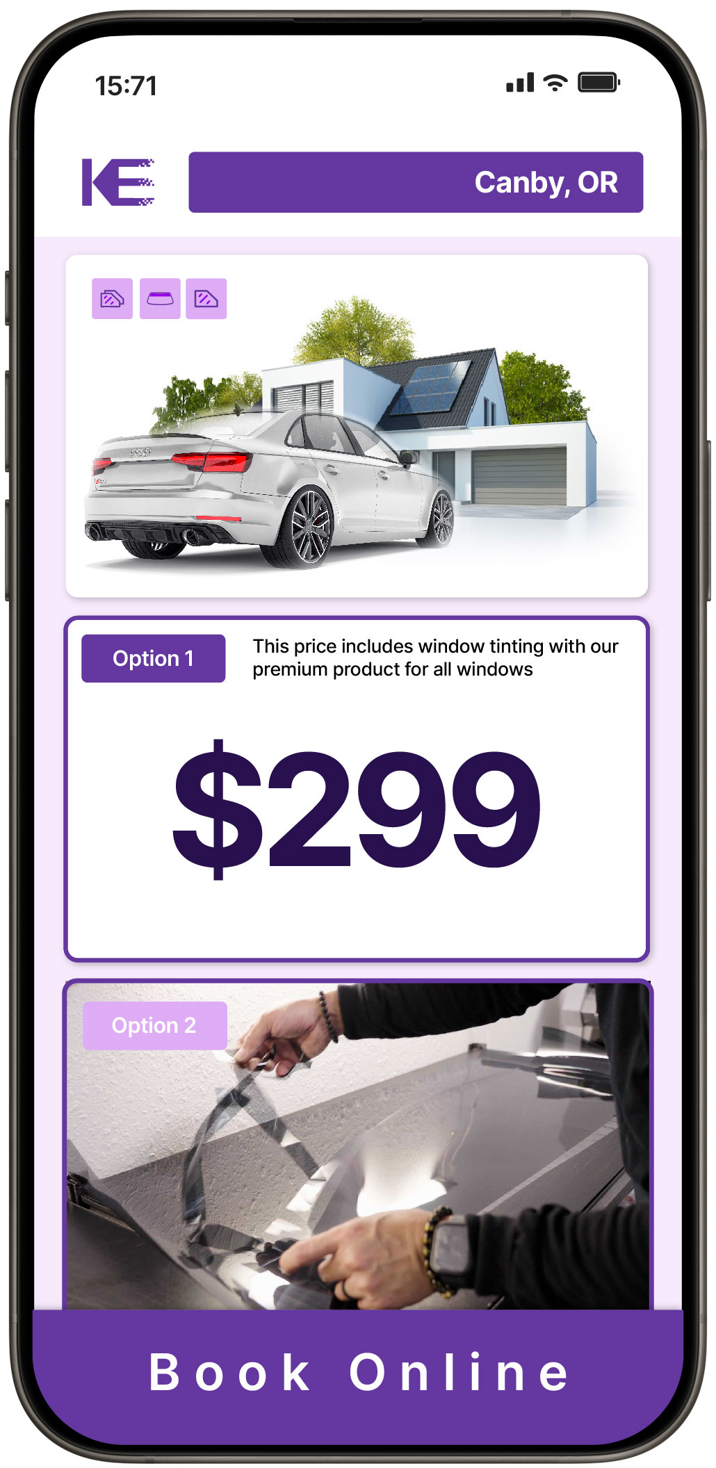 View Competitive Tesla Window Tinting Rates in Woodburn, Oregon