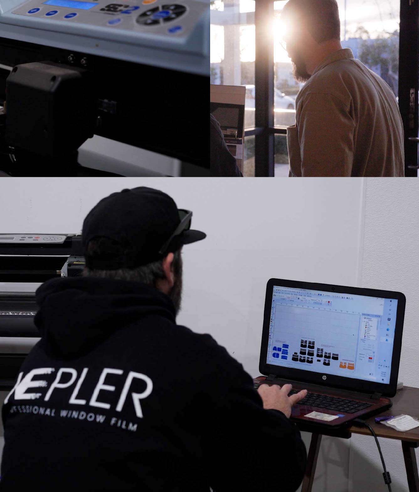 Ceramic Window Tinting Expert Cutting Film in Lewisville, Texas