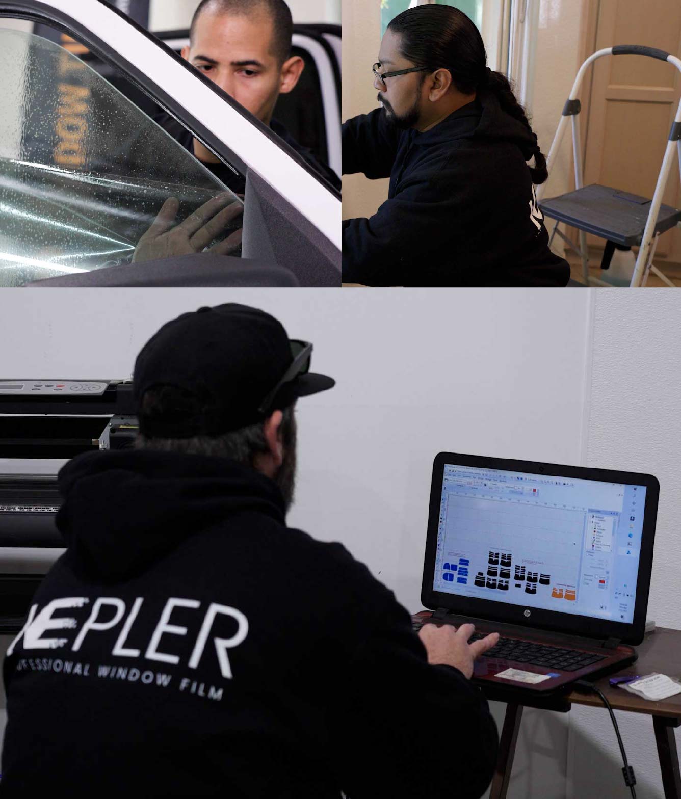 Ceramic Window Tinting Expert Cutting Film in Prosper, Texas