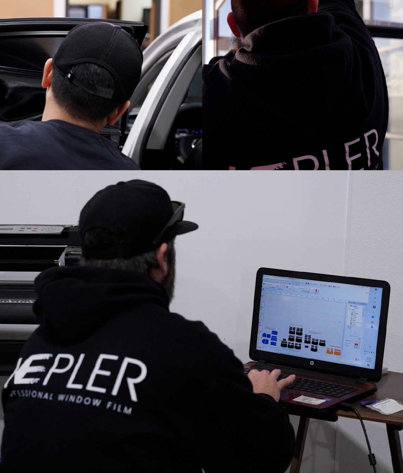 Ceramic Window Tinting Expert Cutting Film in Balch Springs, Texas