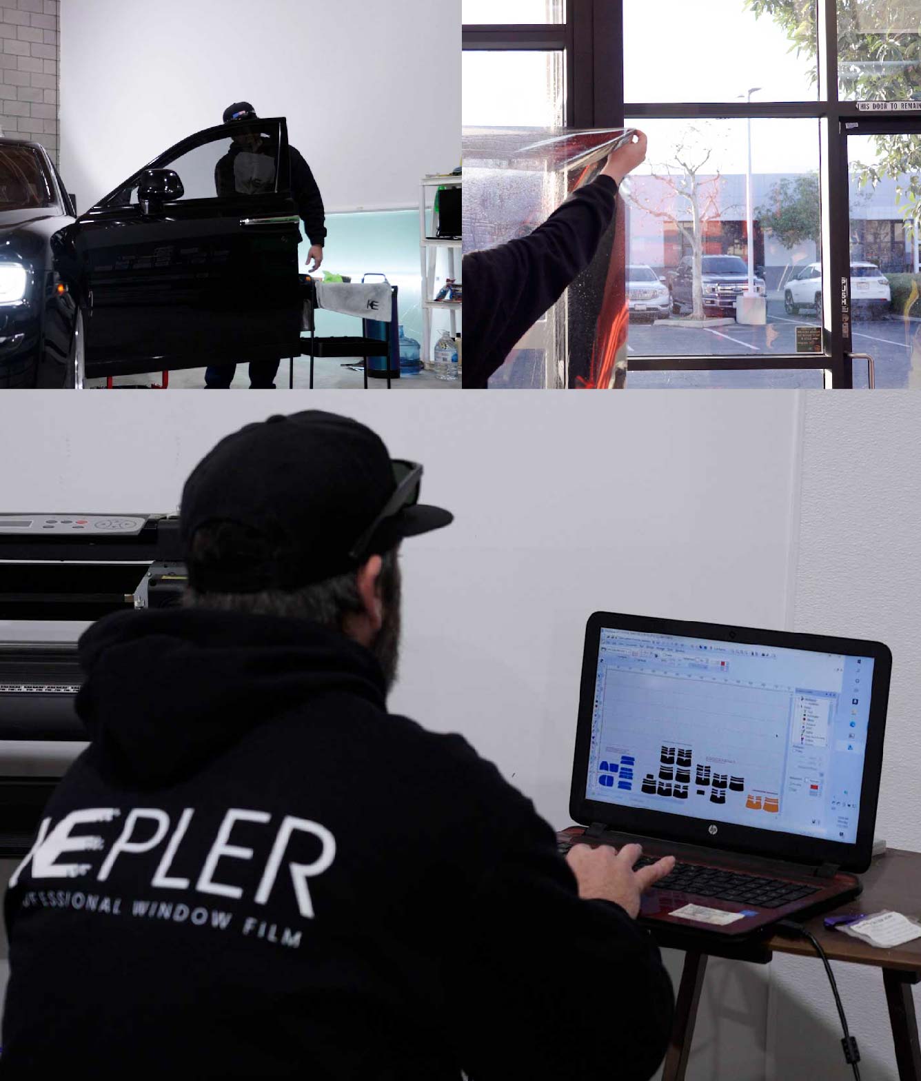 Ceramic Window Tinting Expert Cutting Film in Marshall, Texas