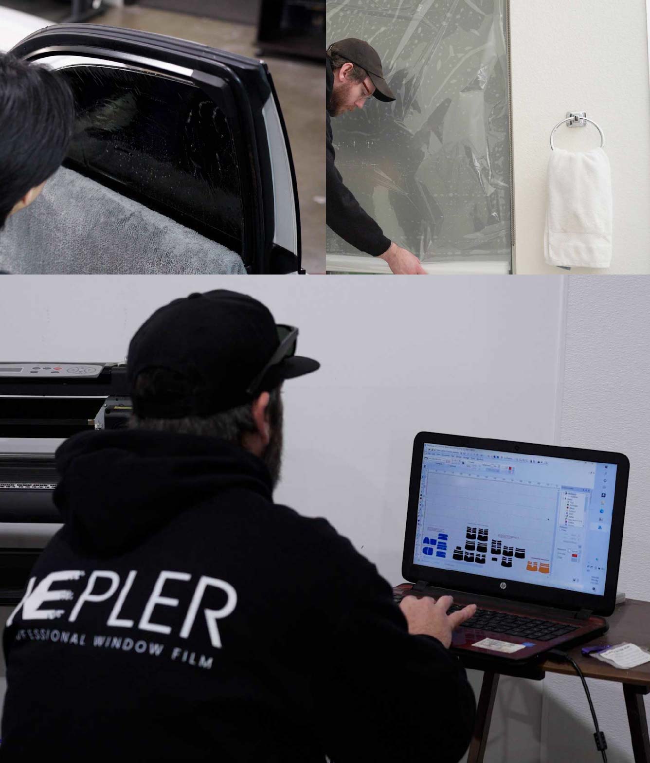 Ceramic Window Tinting Expert Cutting Film in Tyler, Texas
