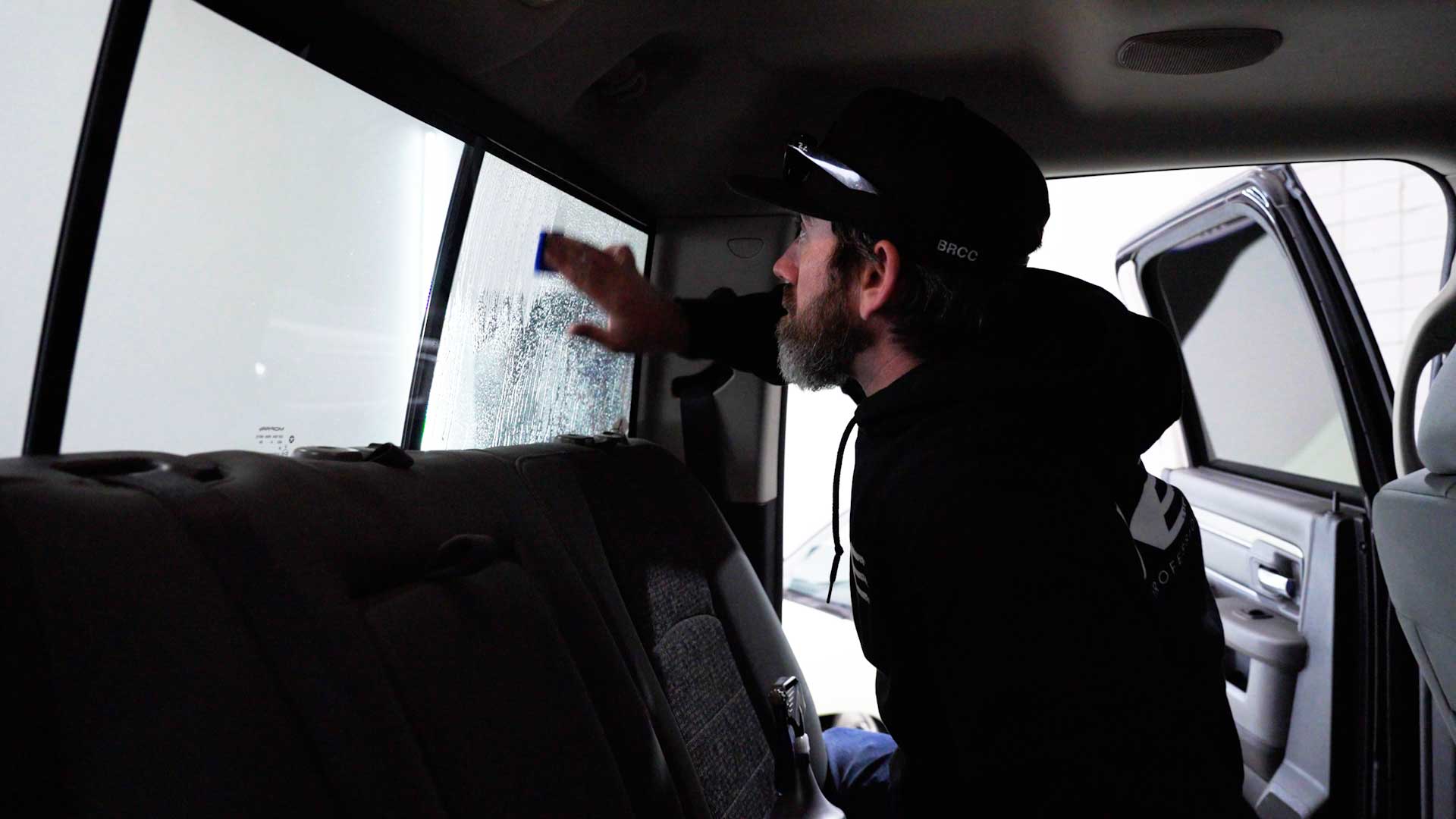Professional Vehicle Glass Tinting preparation in Gainesville