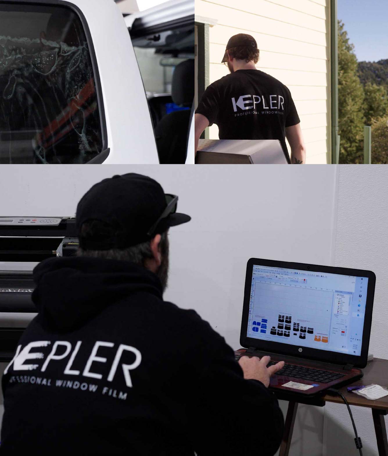 Ceramic Window Tinting Expert Cutting Film in Stephenville, Texas