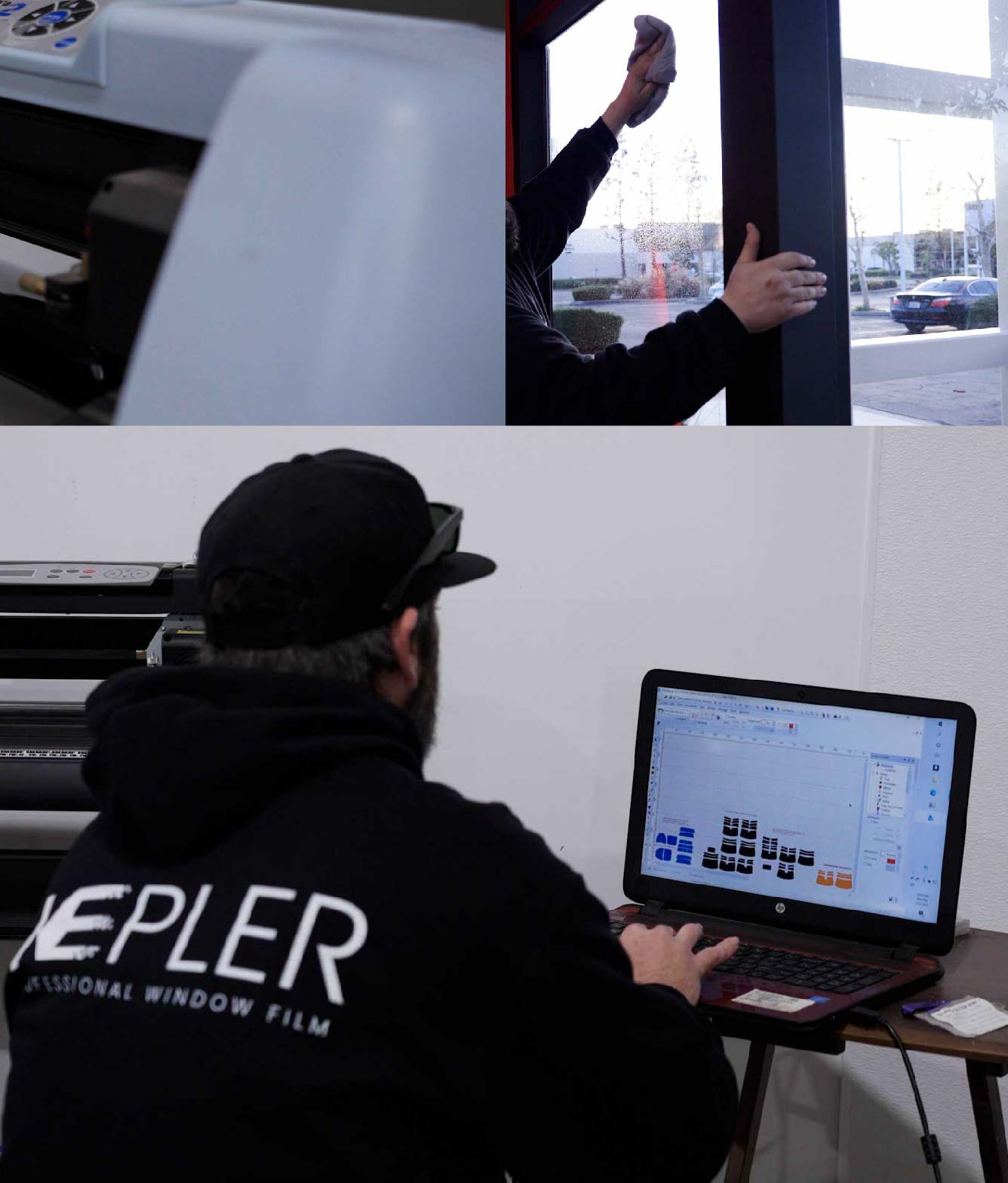 Ceramic Window Tinting Expert Cutting Film in Belton, Texas