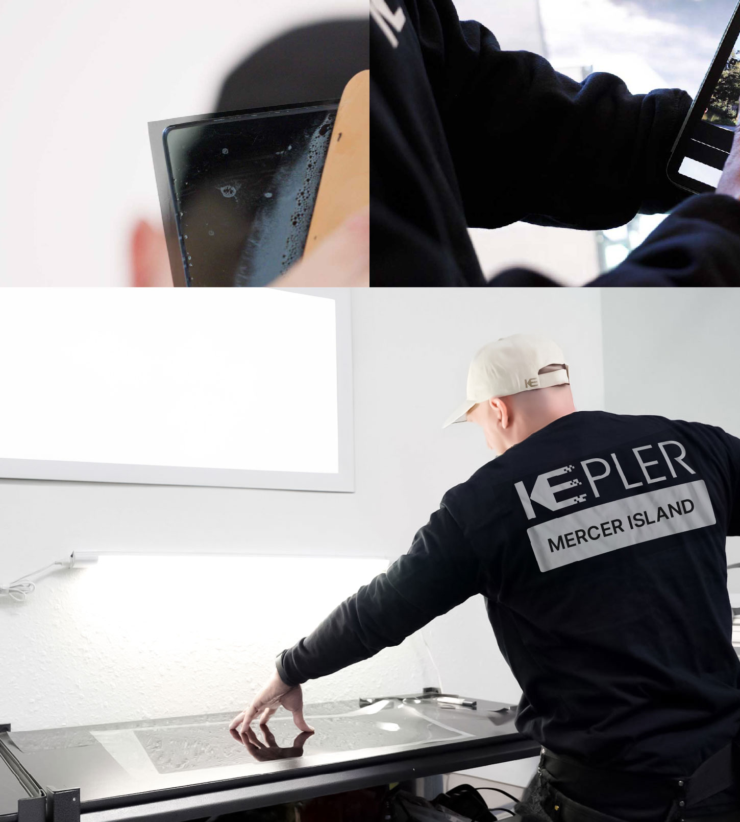 Window Tinting Specialist Cutting Film in Mercer Island, Washington