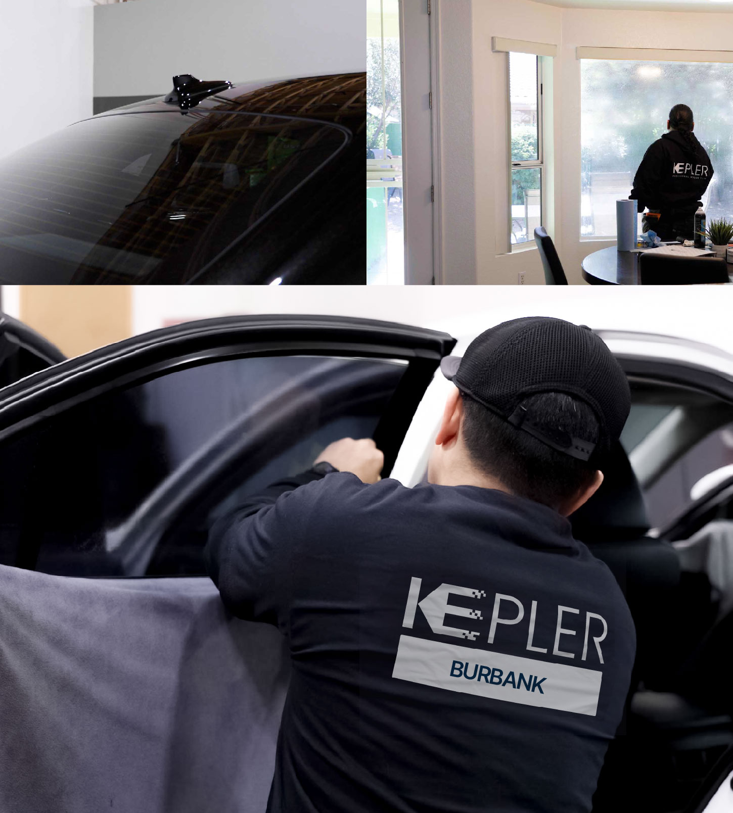 Automotive Window Tinting Expert Applying Film in Burbank, Illinois