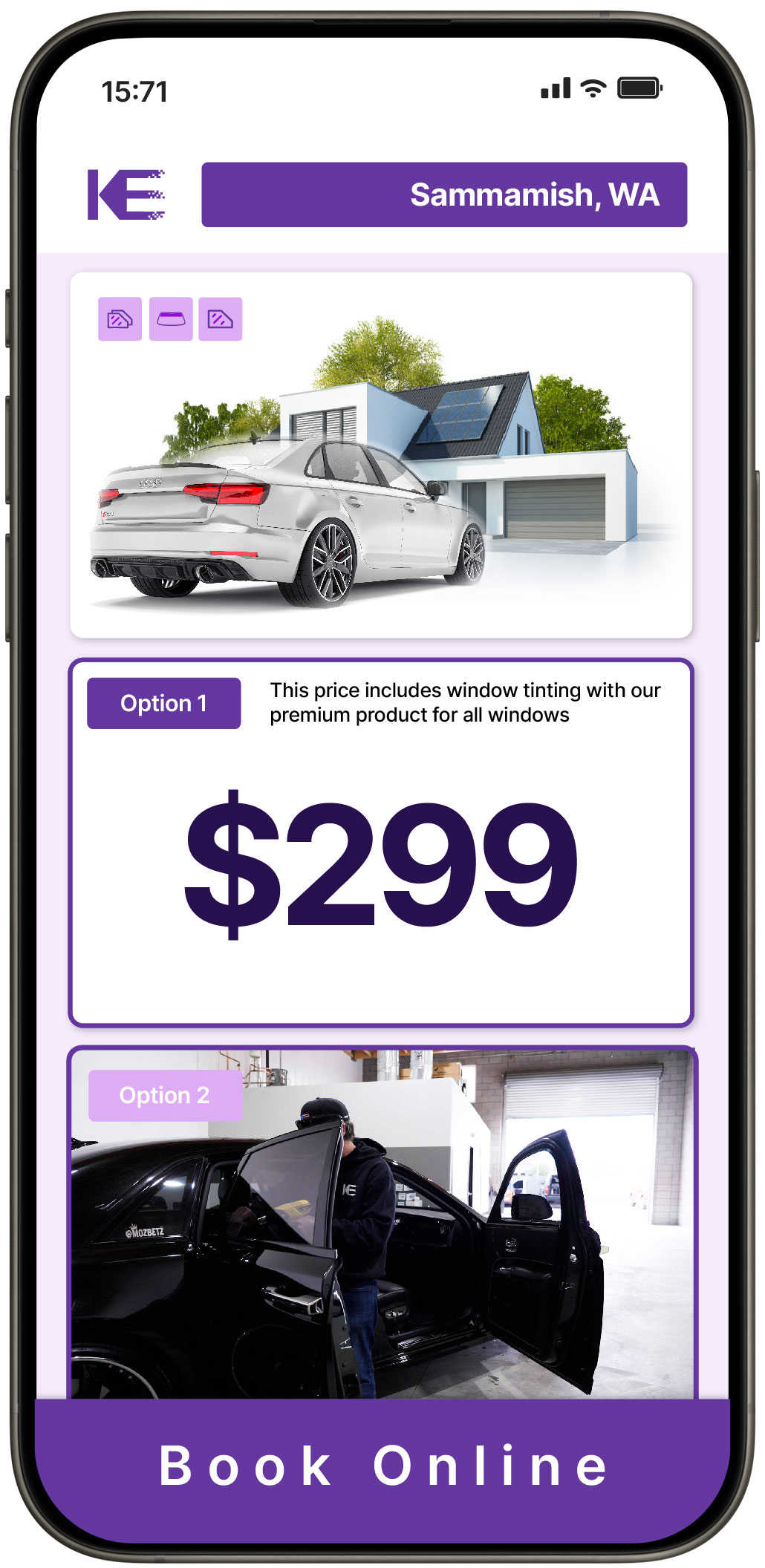 View Competitive Tesla Window Tinting Prices in Camano Island, Washington