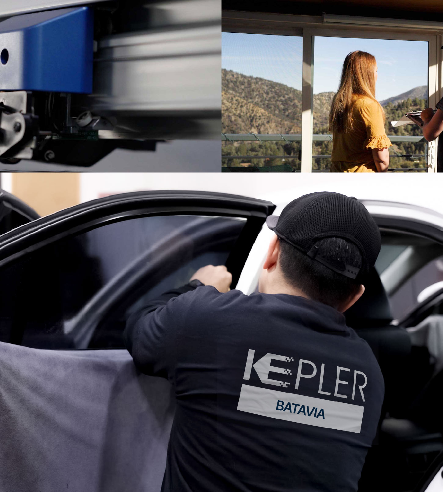 Automotive Window Tinting Expert Applying Film in Batavia, Illinois