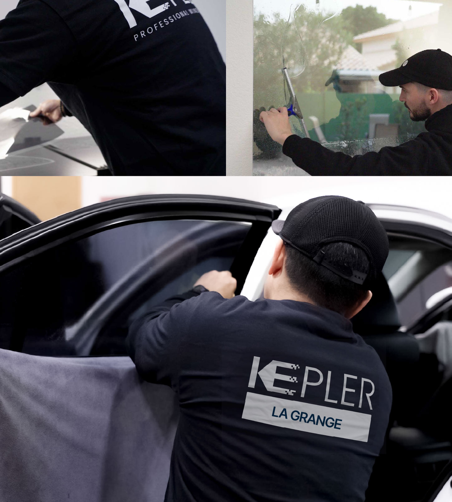 Automotive Window Tinting Expert Applying Film in La Grange, Illinois