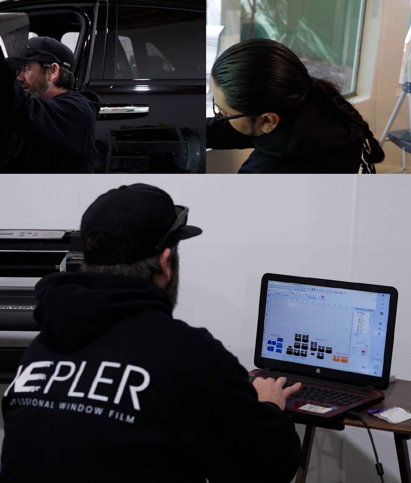 Ceramic Window Tinting Expert Cutting Film in Texas City, Texas