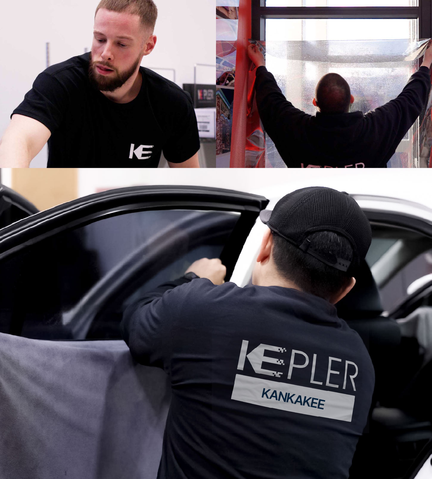 Automotive Window Tinting Expert Applying Film in Kankakee, Illinois