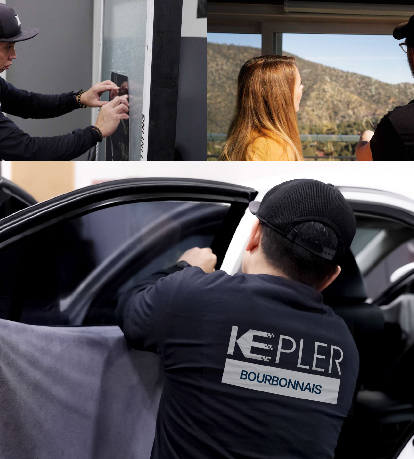 Automotive Window Tinting Expert Applying Film in Bourbonnais, Illinois