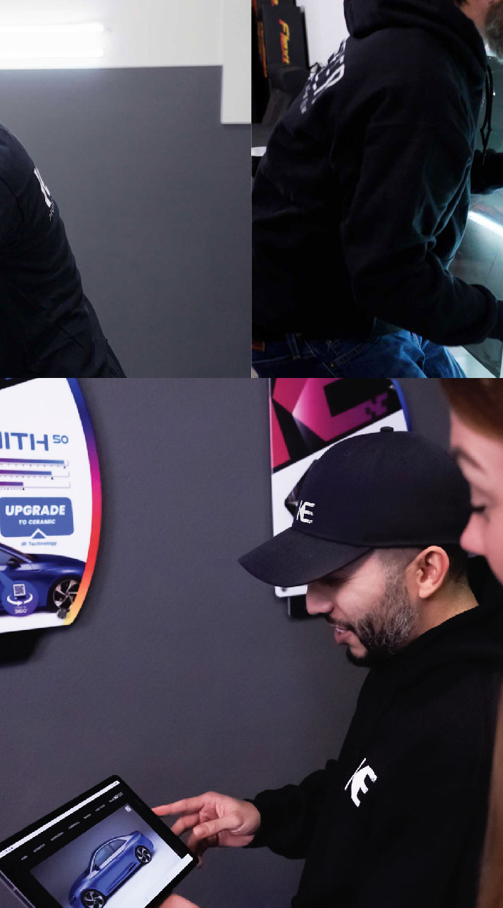 Kepler Dealer Showing Car Window Film Options to Customer in Bourbonnais, Illinois