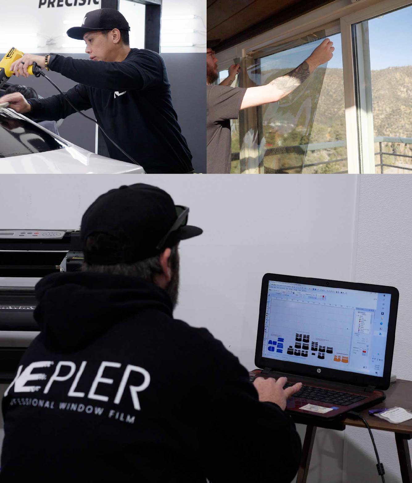 Ceramic Window Tinting Expert Cutting Film in College Station, Texas