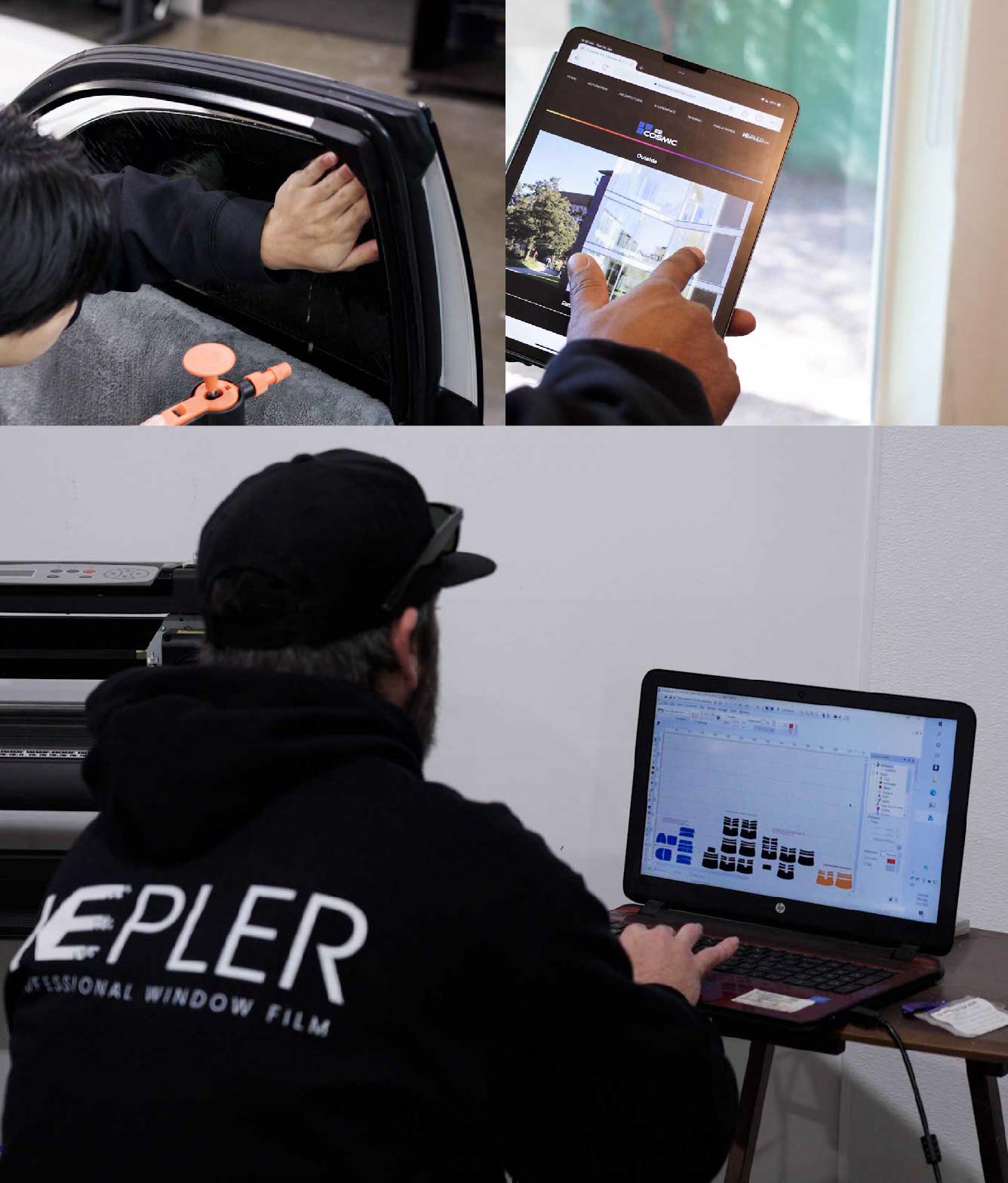 Ceramic Window Tinting Expert Cutting Film in Laredo, Texas