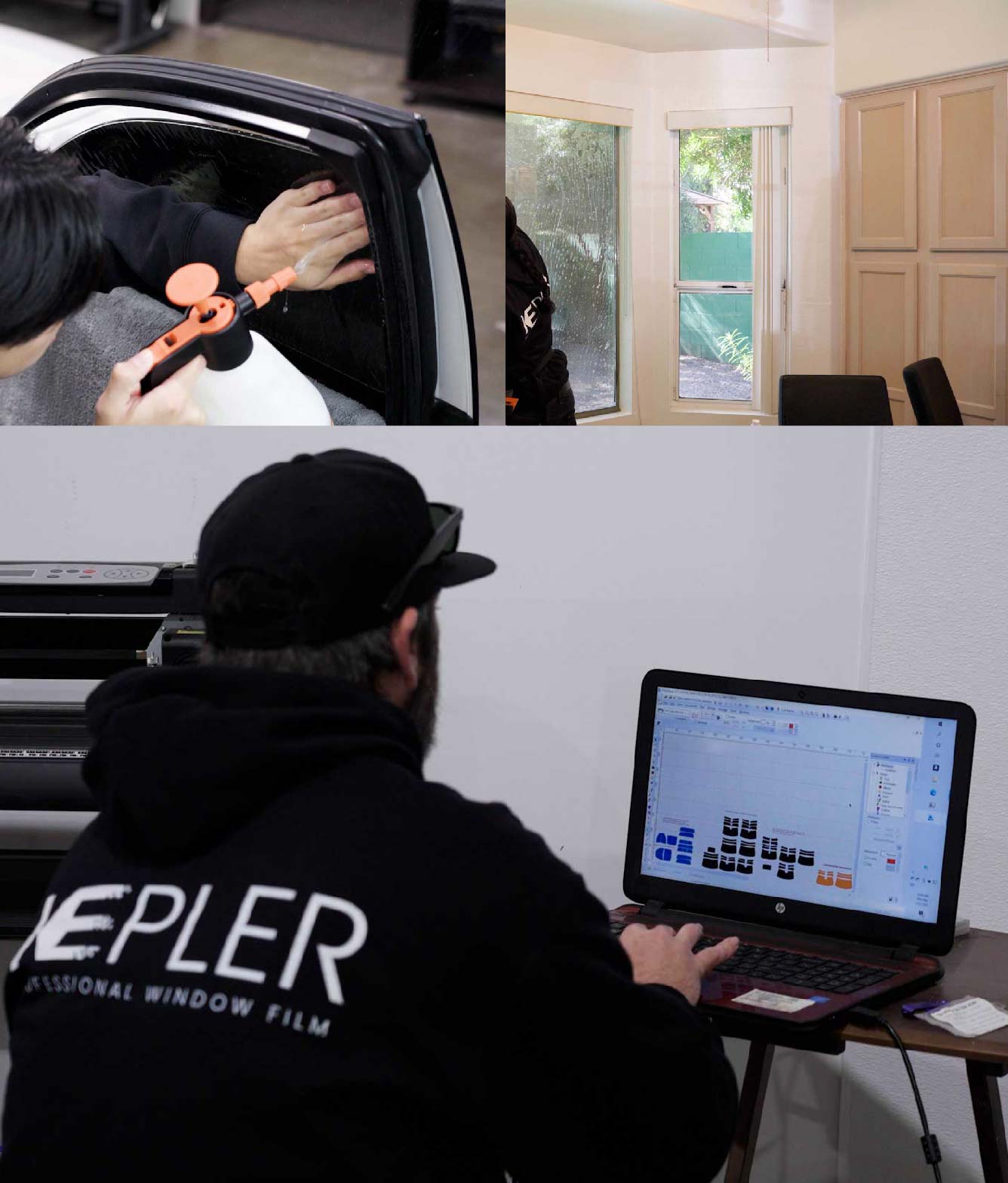 Ceramic Window Tinting Expert Cutting Film in New Braunfels, Texas