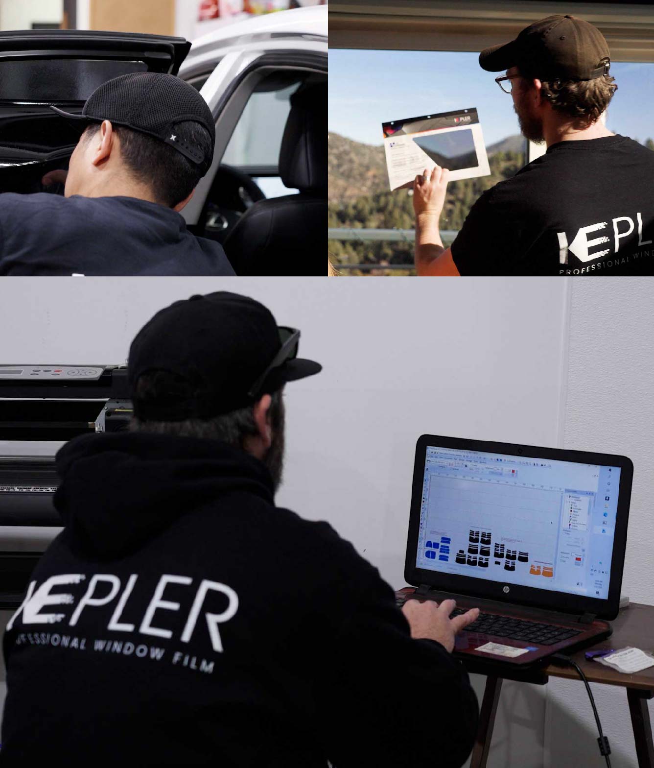 Ceramic Window Tinting Expert Cutting Film in Seguin, Texas