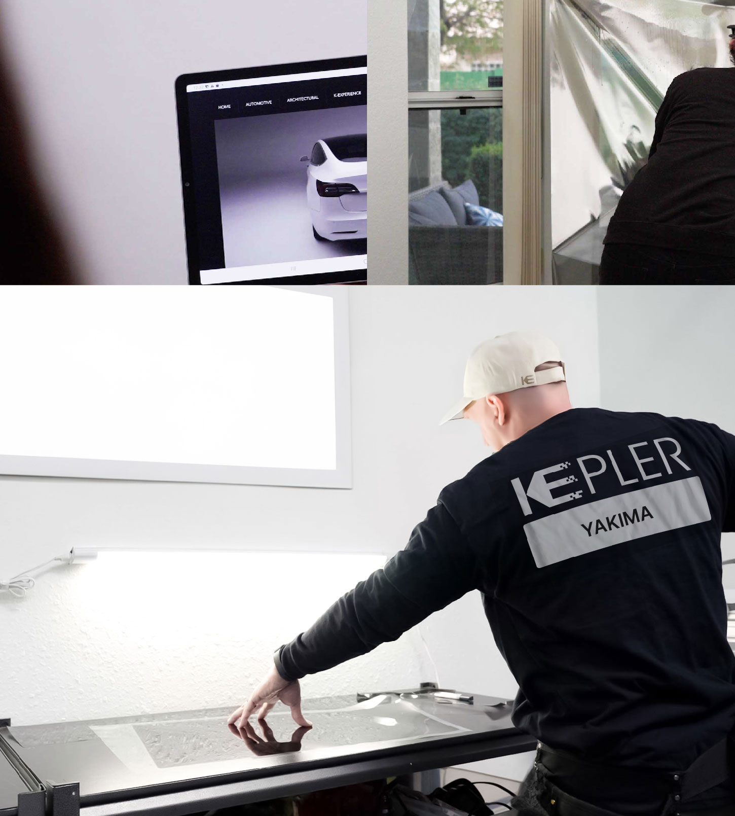 Window Tinting Specialist Cutting Film in Yakima, Washington