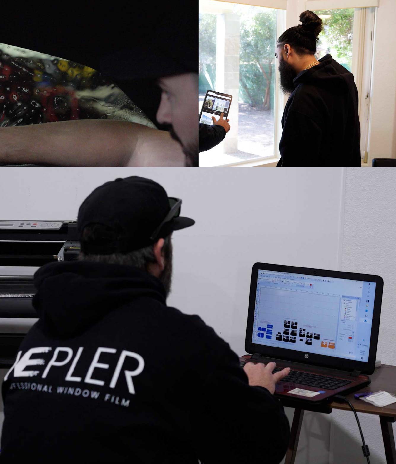 Ceramic Window Tinting Expert Cutting Film in Castle Rock, Colorado