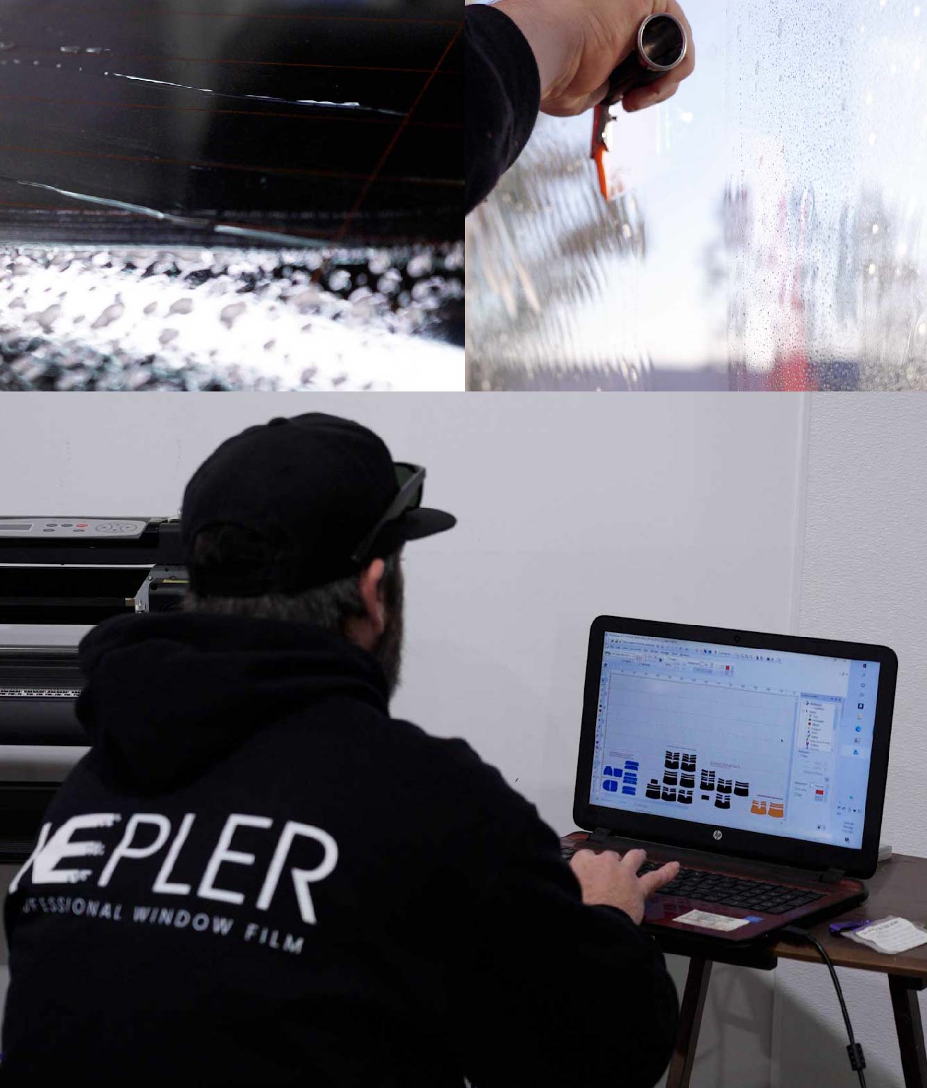 Ceramic Window Tinting Expert Cutting Film in Clifton, Colorado
