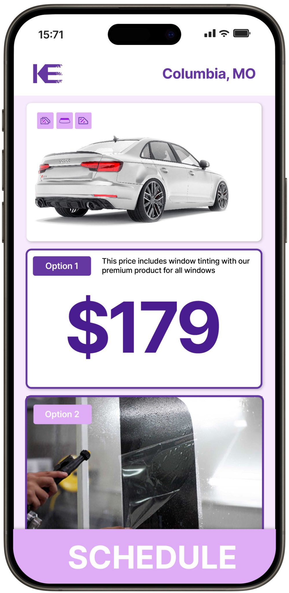 View Competitive Car Window Tinting Rates in Columbia, Missouri