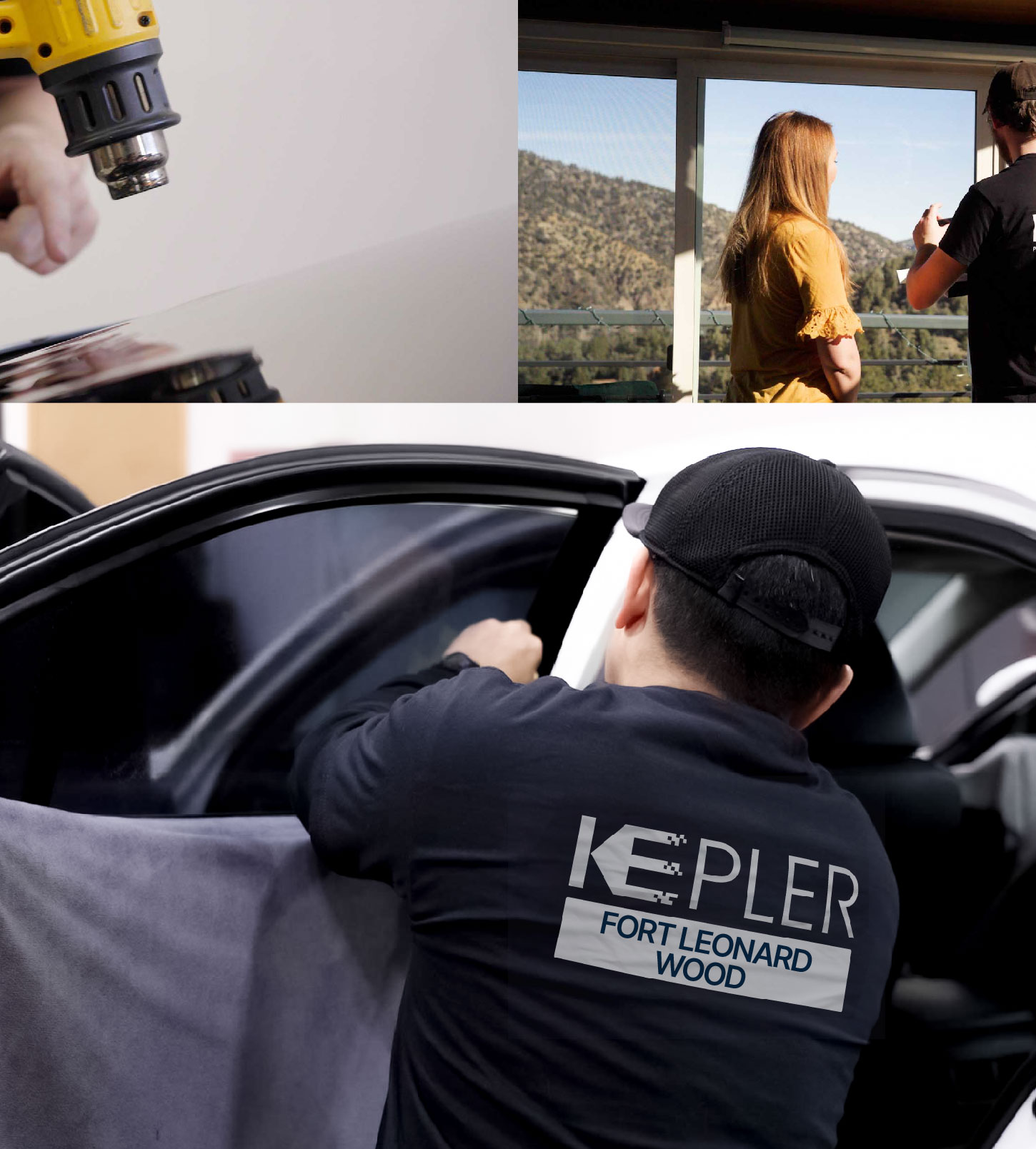 Automotive Window Tinting Expert Applying Film in Fort Leonard Wood, Missouri